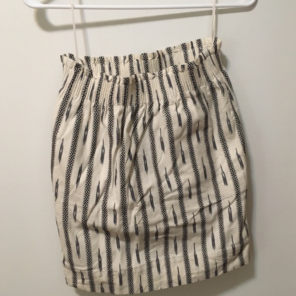 J Crew - cream and black printed skirt